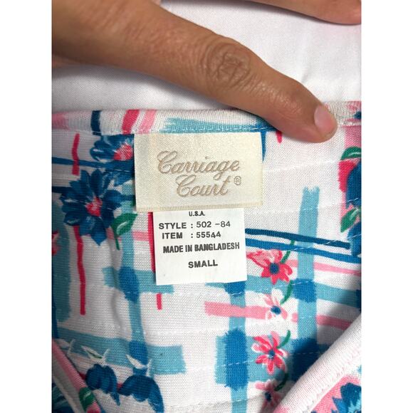 Vintage Carriage Court Snap Front Robe Loungewear Sleepwear Dress SMALL New - Picture 3 of 9